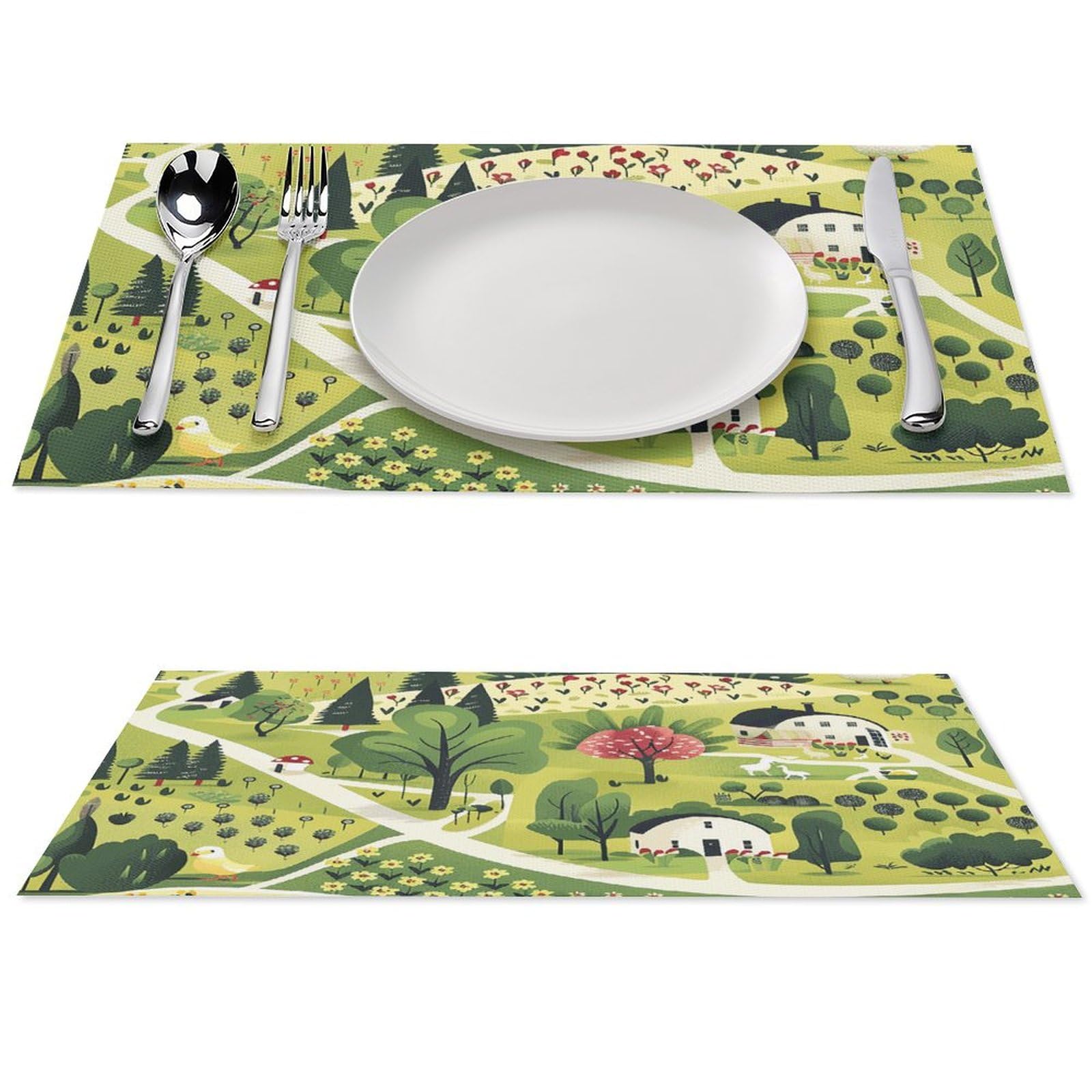 Sets de table en PVC lavables style ferme lot de 6 tapis de cuisine antidérapants 30x45cm
