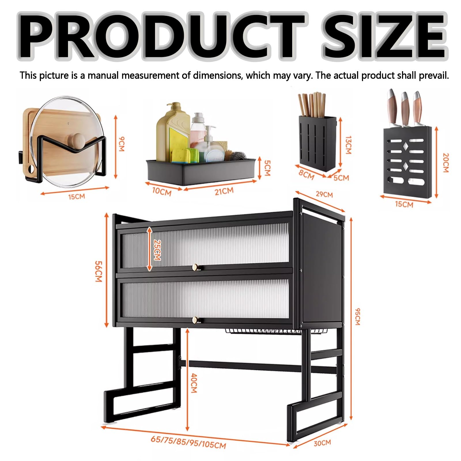 Doble capa Gran capacidad cocina escurreplatos, cocina encimera platos organizador, fregadero escurridor de platos, cubiertos escurreplatos para fregadero sobre.(95cm)