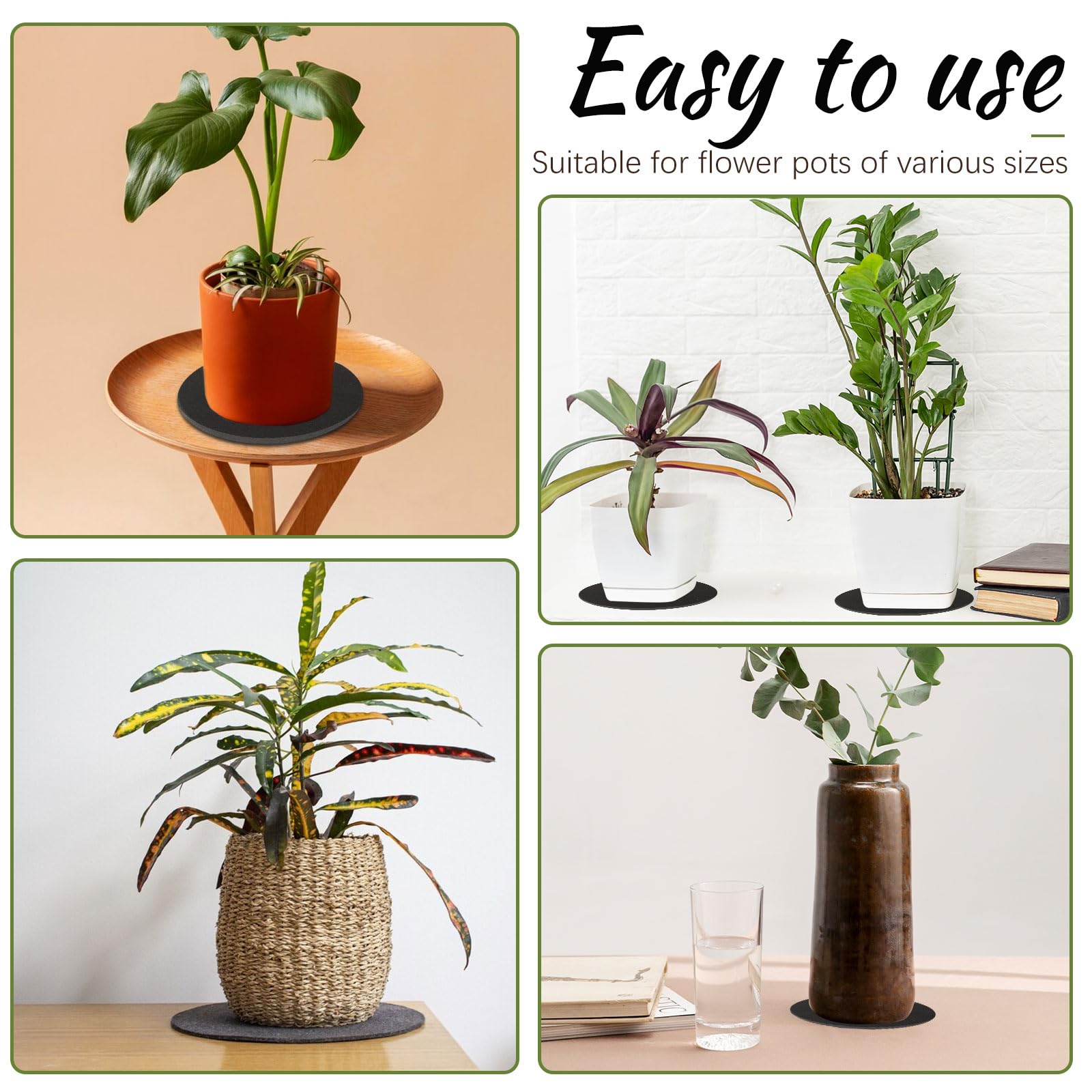 StoffTex Lot De 4 Dessous De Verre Ronds En Feutre De 5 Mm