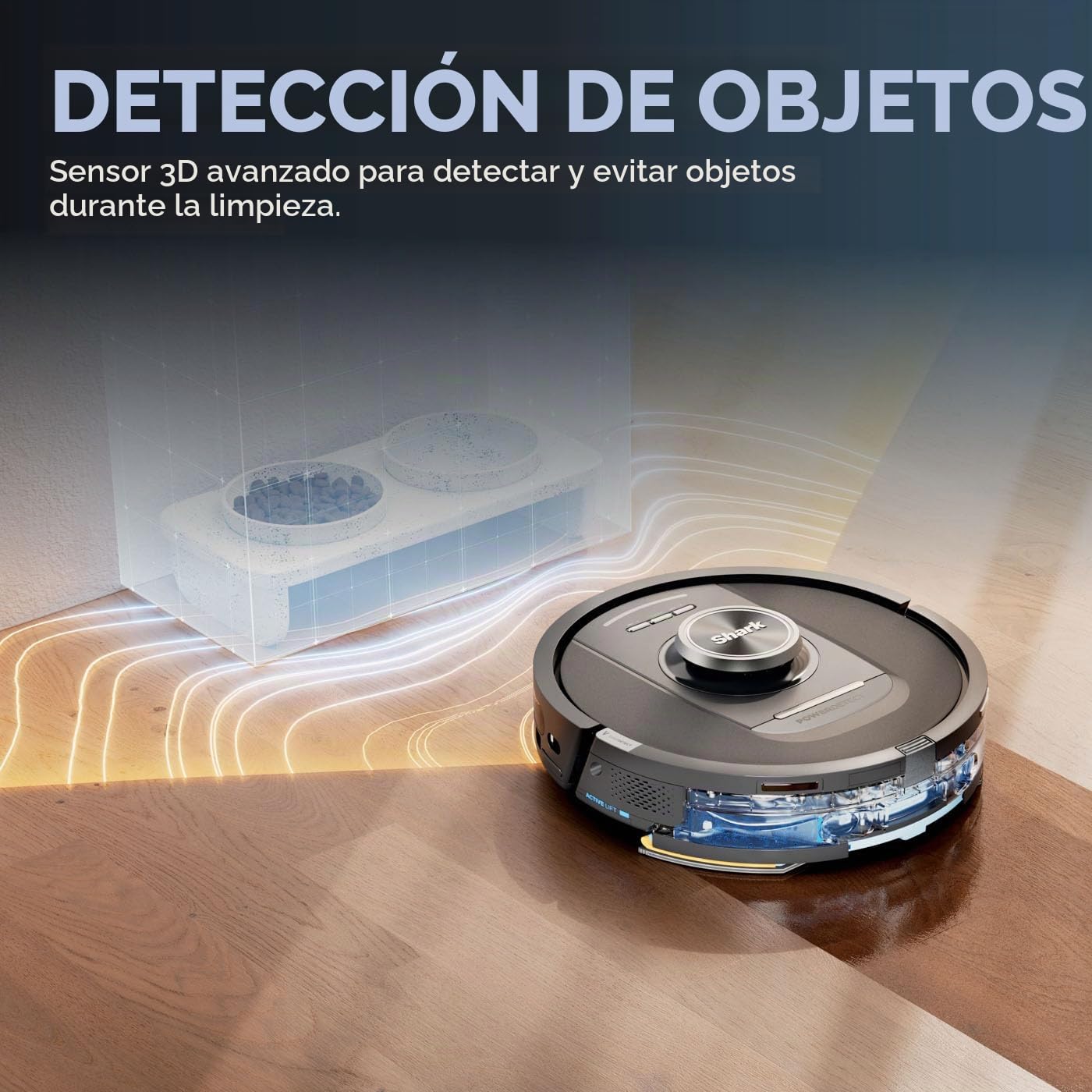 Shark PowerDetect Robot Aspirador y fregona 2 en 1, NeverTouch 30 días autovacía y autorecargable, con navegación 3D y LiDAR, NeverStuck Obstáculo Bypass, WiFi/App/Alexa, Negro RV2800YEUK