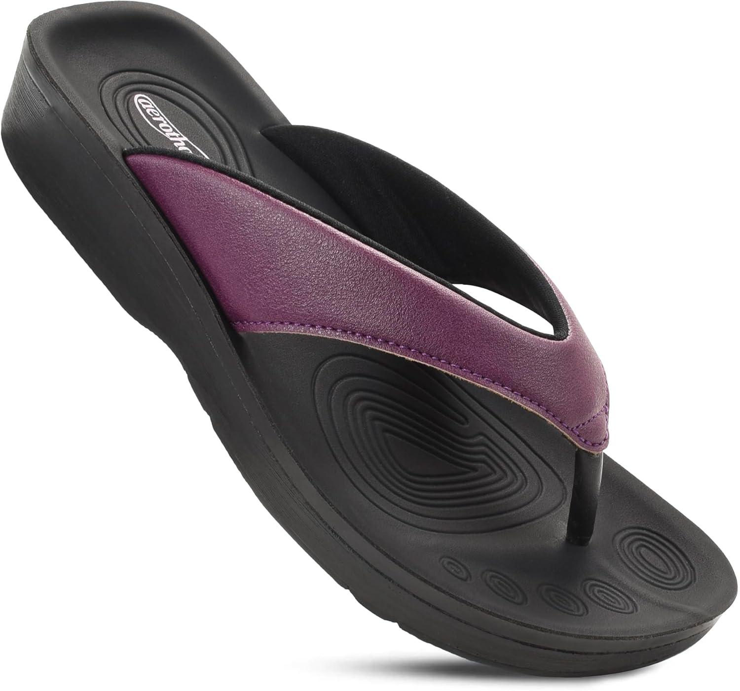 AEROTHOTIC Flip Flops for Women with Arch Support Plantar Fasciitis Orthopedic Cushioned Footbed Comfortable Non-Slip Sole with Padded Straps Dressy Casual Recovery Women Sandals