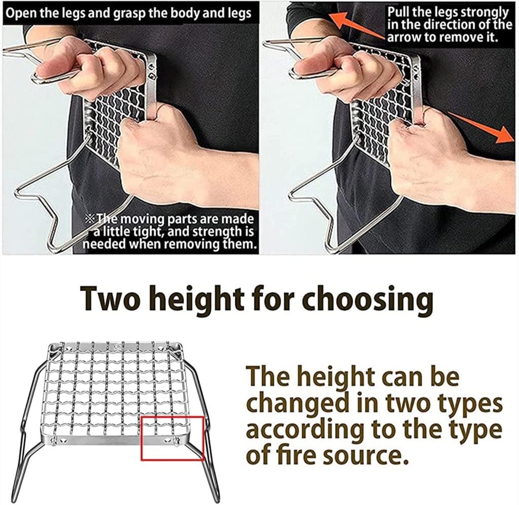 Folding Grill Gas Barbecue Tool BBQ Outdoor Portable Mini Campfire for Camping Picnic Grate