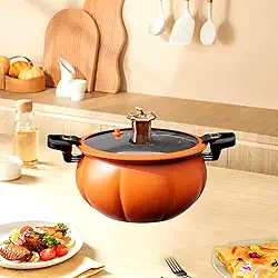 Panela Sopa Micro Pressão Tampa De Vidro Abóbora 7 Litros