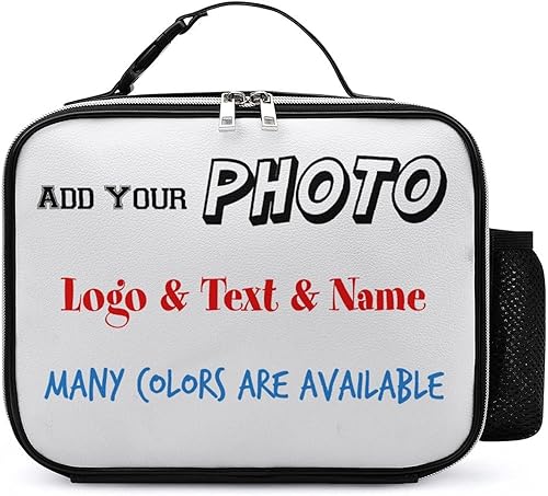 Bolsas de almuerzo aisladas personalizadas con imagen de logotipo de foto, lonchera personalizada para mujeres, hombres, niños y niñas, lonchera
