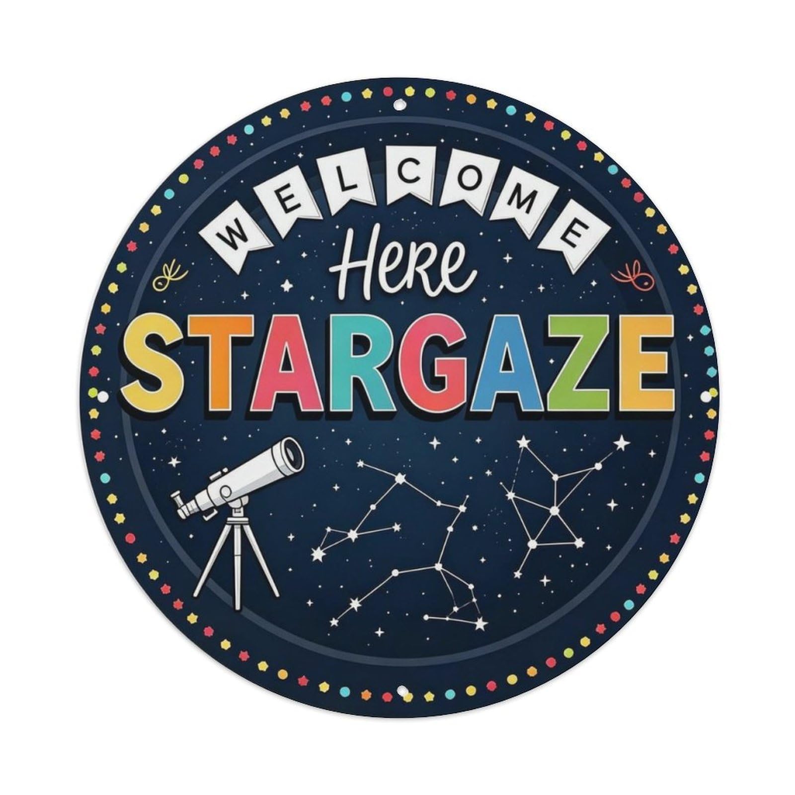 Stargazing Observatory Stargaze Here Metal Tin Sign Plaque