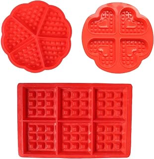 sylbx 3pcs Moule à Gaufres en Silicone, Moules décoration gâteaux, Moule Moule Silicone Forme Mini Muffins Silicone Bake Ware Grand pour Muffins, Cupcakes, Brownies, Gâteaux, Pudding