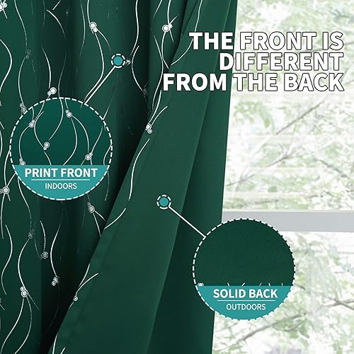 Miniatura 3 de BGment Cortinas opacas de Navidad de 63 pulgadas de largo, juego de 2 paneles con ojales y aislamiento térmico para oscurecer la habitación, con