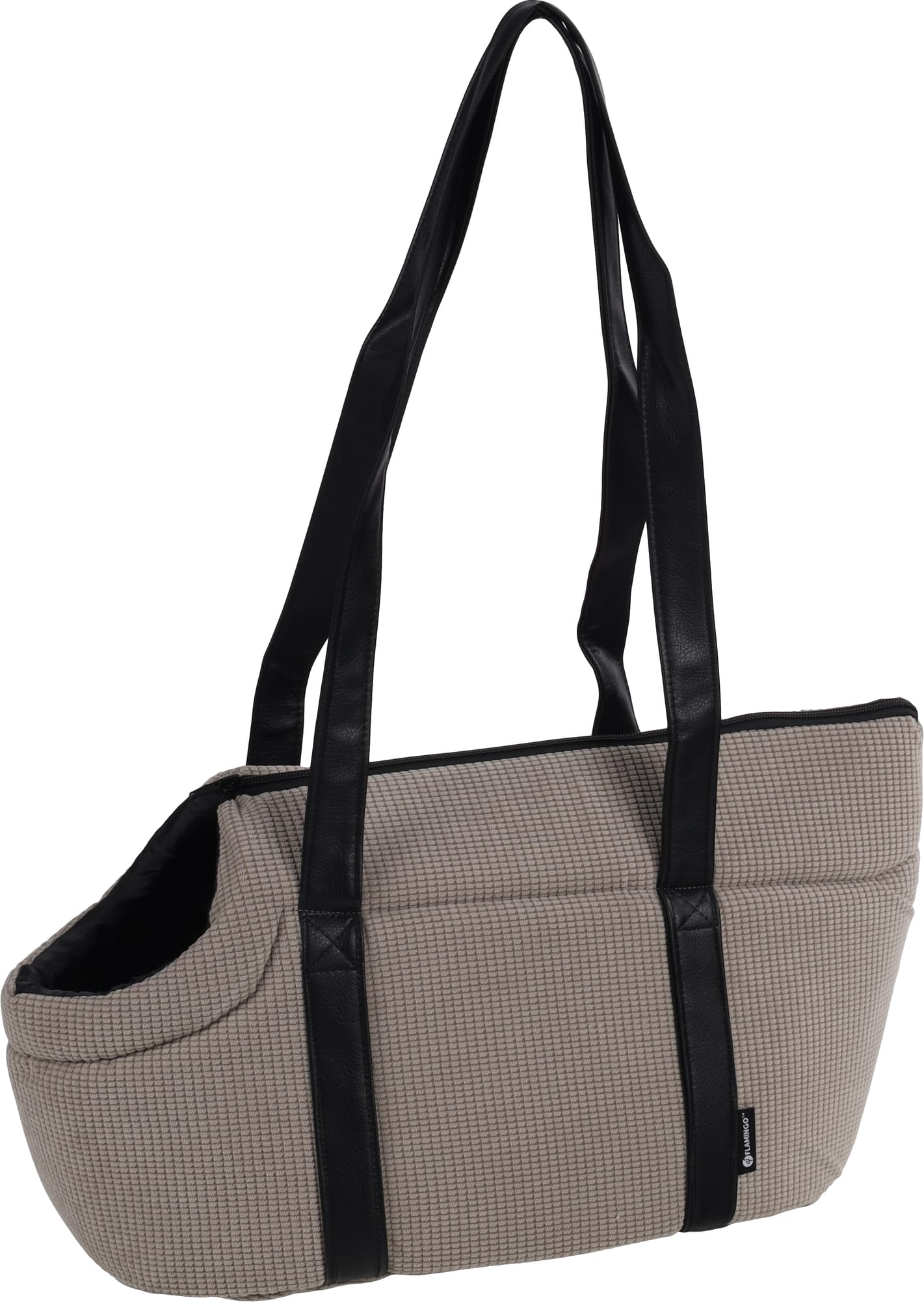 Hundetasche - Tragetasche Aaliyah Grau – 46x23x25cm – Polyester mit Schaum – Abnehmbares Kissen – Sicherheitsleine – Einfach zu reinigen