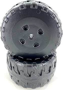 2-Pack BCK85-2659 Replacement Wheel/Tire for 12V Power Wheels Toy Jeep Wrangler, Rubicon Made 2014 or Later 2x Black NOT for Hurricane.