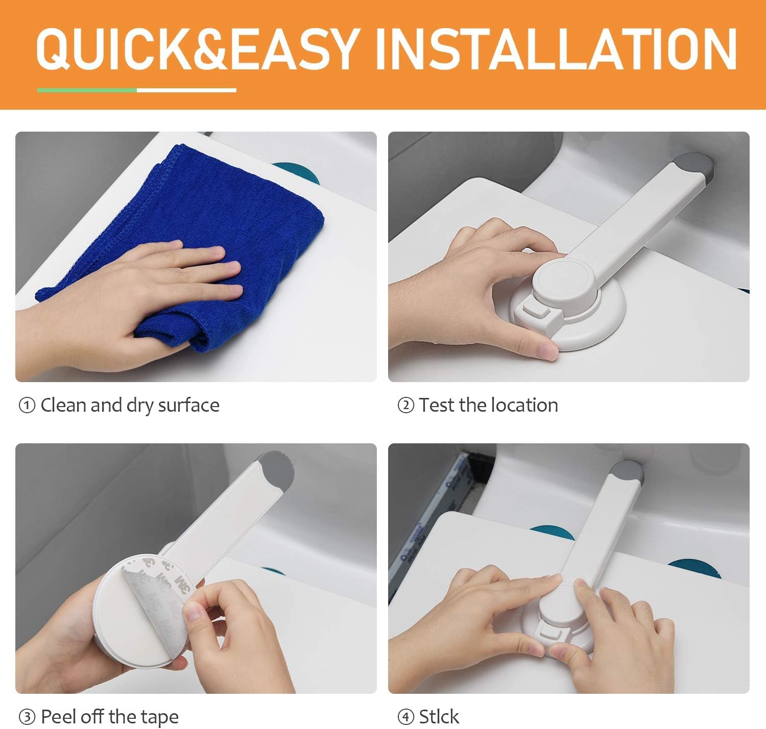 Safety Toilet Lock, Bathroom Child Proof Toilet Seat Lock - Image 3