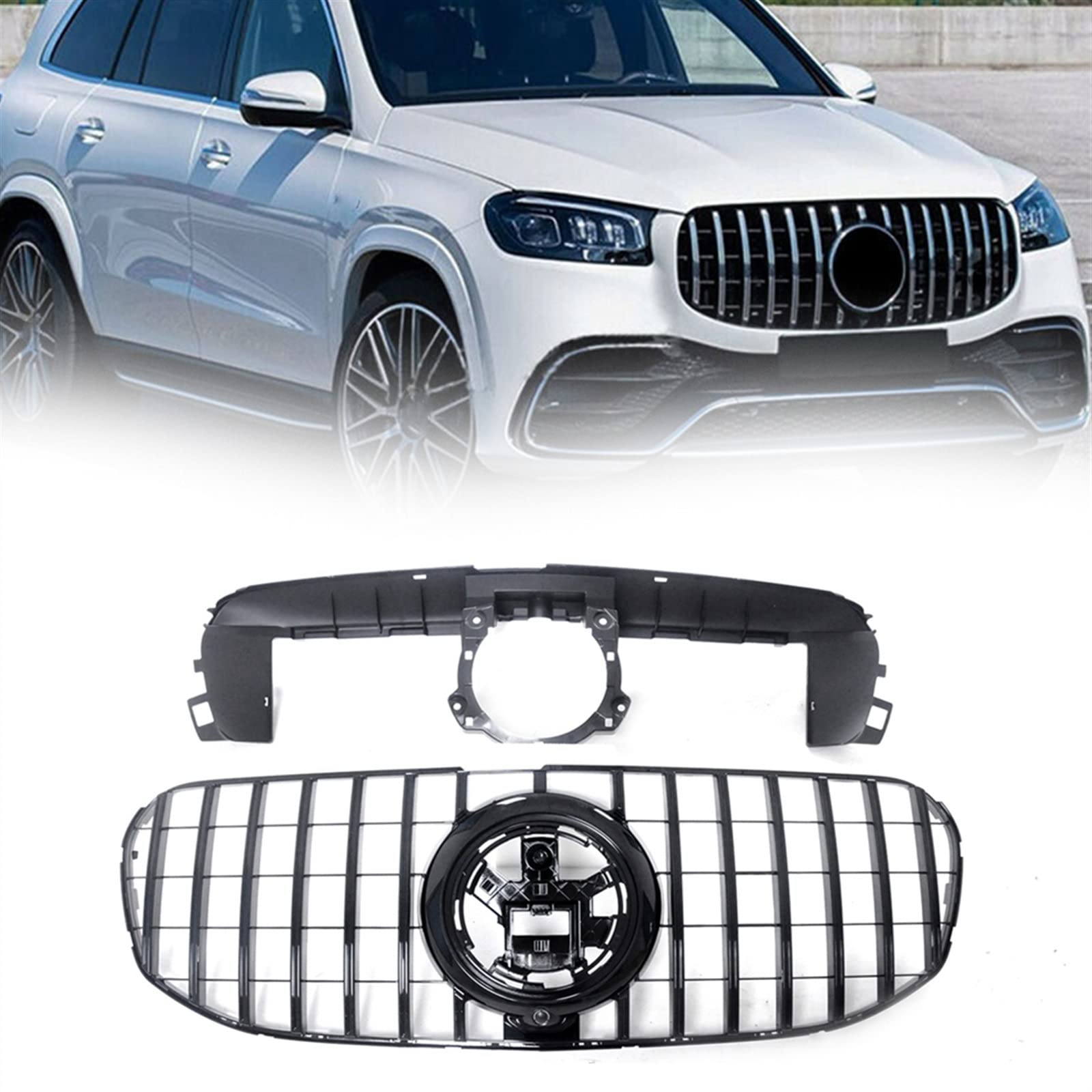 Calandre Benz X167 GLS fixe sans vibration avec son support - 8