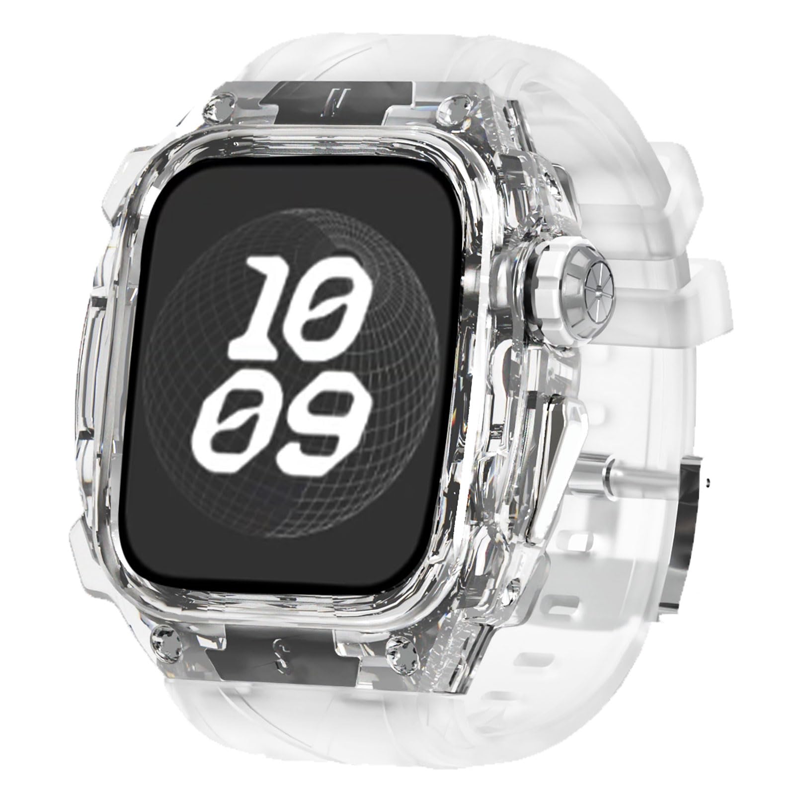 Bracelet Sport Apple Watch 10 46mm boîtier transparent antichoc