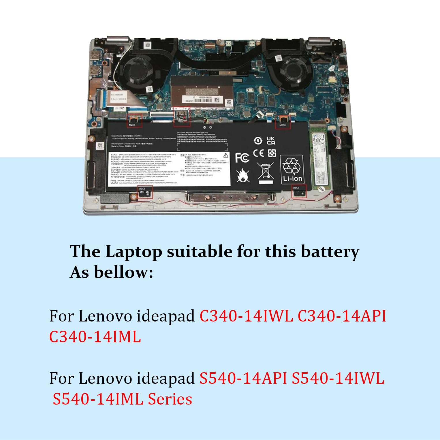 BLESYS L18C4PF3 Batterie pour Lenovo ideapad C340-14IWL C340-14API C340-14IML Series