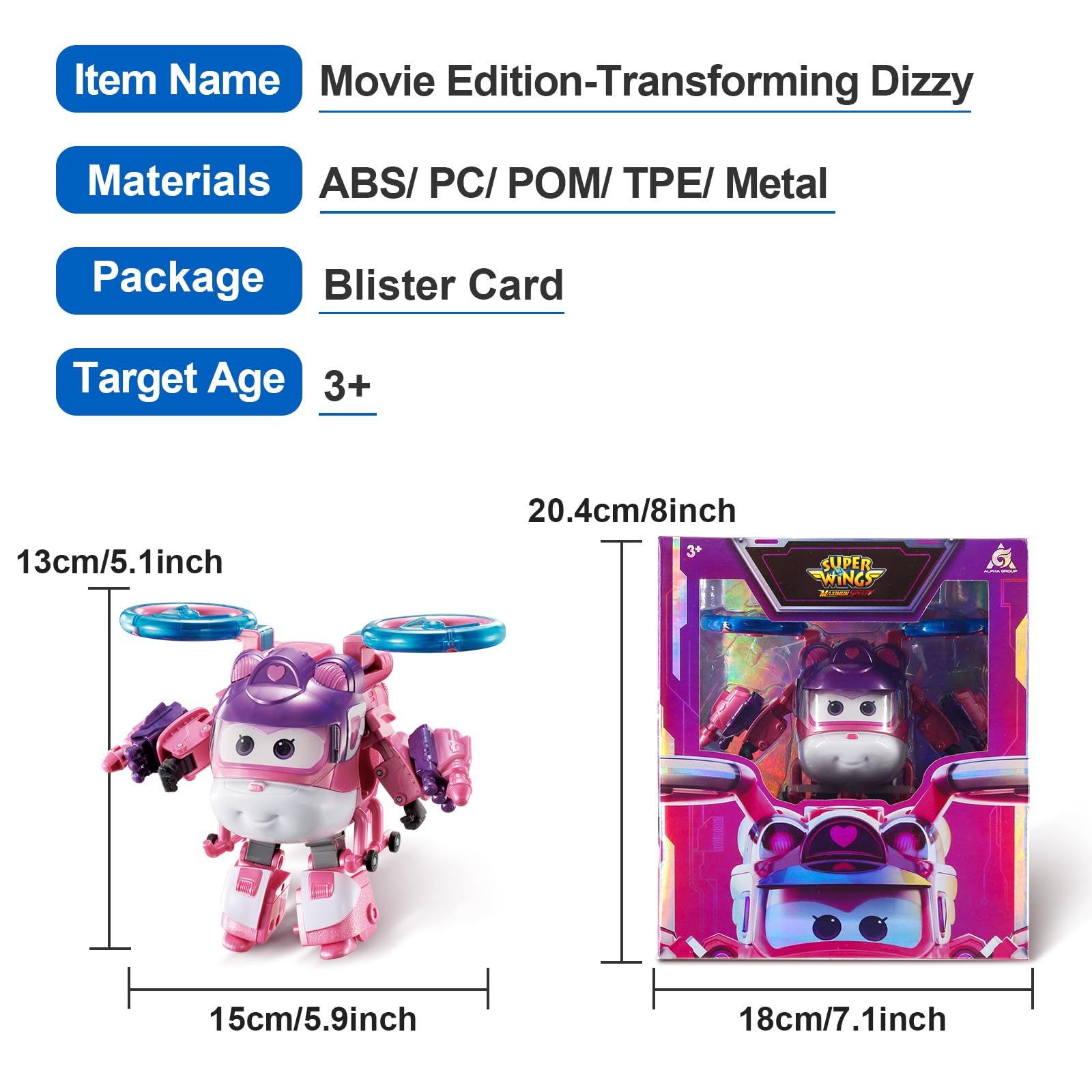 Super Wings Camion Giocattolo per Bambini - con 2 Pezzi Transformers