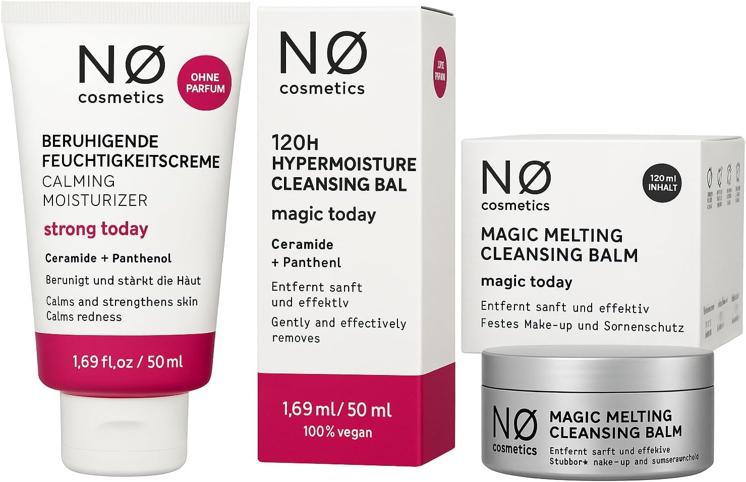 No Magic Today Magic Melting No Cosmetics Set – Cleansing Balm (120 ml) + vochtinbrengende crème kalmerend (50 ml) + PurLife sticker