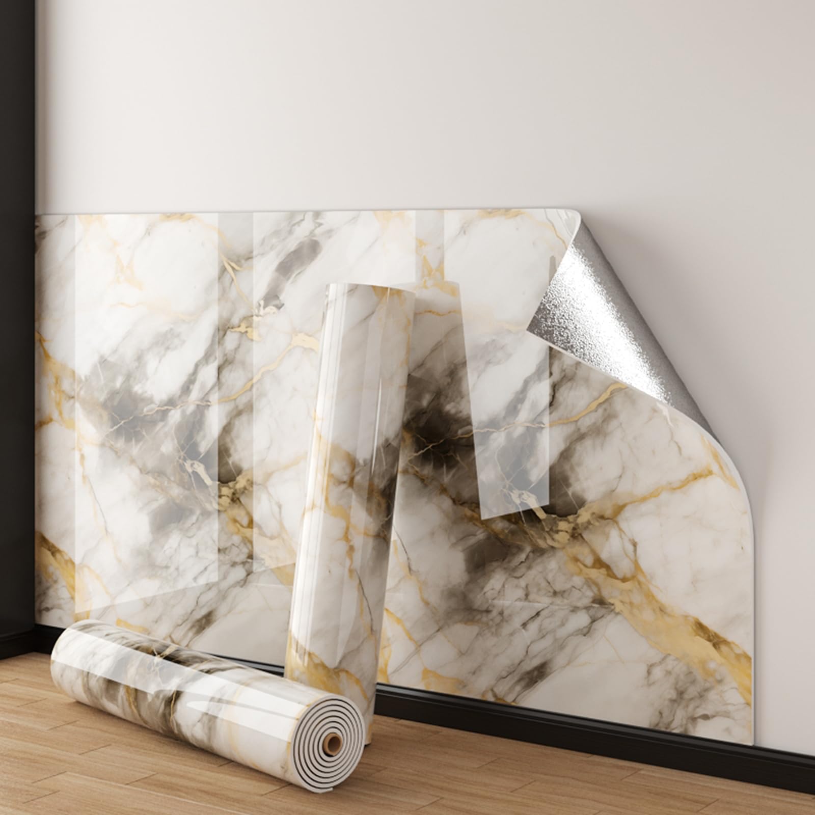 Adesivi per Piastrelle in Marmo,Piastrelle Adesive Bagno,Pellicola Adesiva Mobili Marmo,Facile da Tagliare E Installare,A Camere da Letto,Cucine E Soggiorni