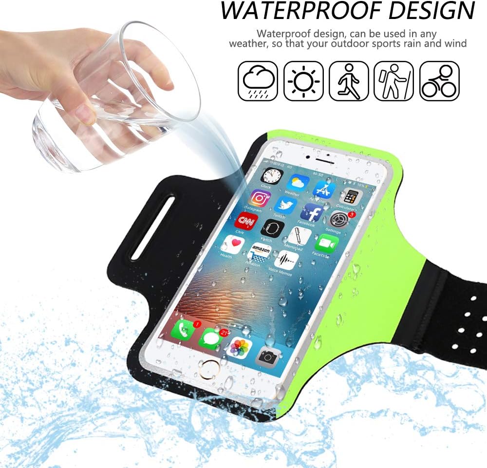 HAISSKY Sweat Resistant Armband, Cell Phone Armband Case Fit iPhone 12/11/Xs Max/X/8 Plus/7 Plus, Galaxy S8/S8 Plus Phones up to 6.3‘’ with Safety Reflective Strips, Idear for Running Sports Biking : Cell Phones & Accessories