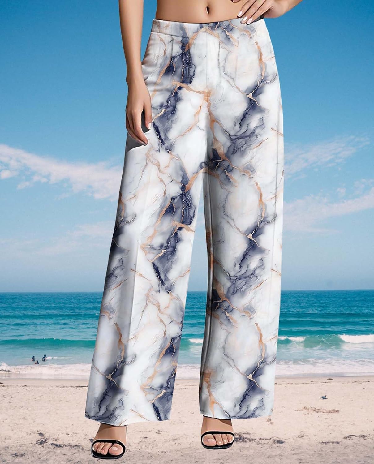 Womens Boho Pants Casual Oversize High Waisted Wide Leg Trousers Pattern Printed Ourdoors Pant for 2025 Summer - Image 6