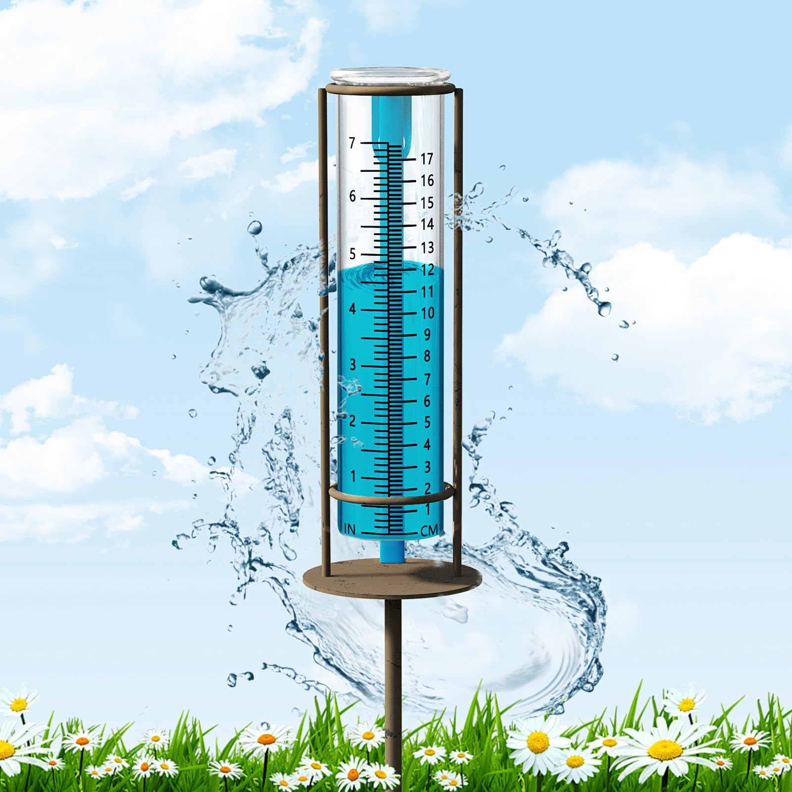 BIUWING Rain Gauge, Glass rain Gauge Outdoor, rain gauges