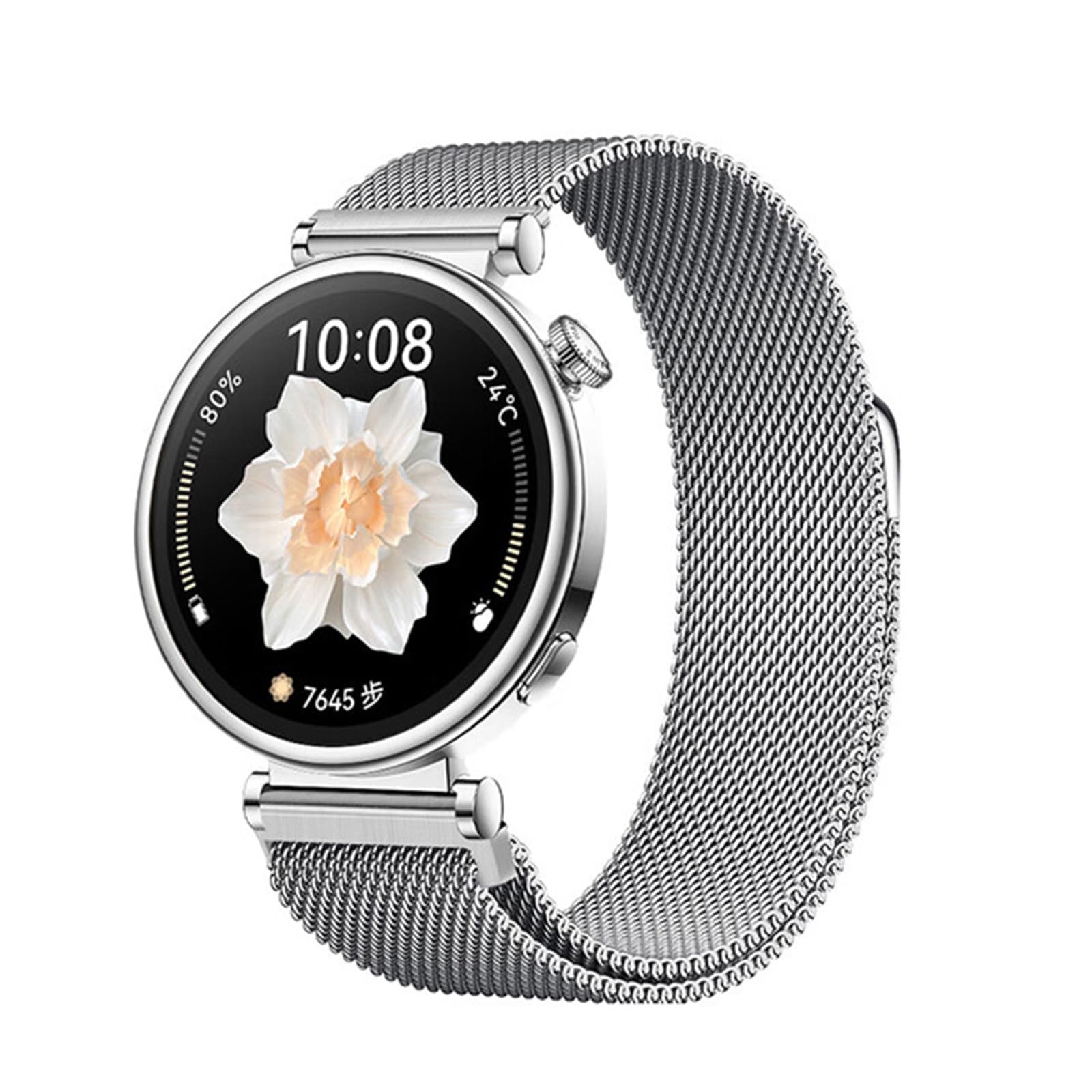 Dl3 Mobilak Strap For Huawei Watch GT 6 41mm/Watch5 42mm/GT 5 Pro 42mm/GT 5 41mm/GT4 41 mm/Garmin Venu 3S/Fossil Women's Gen 6, 18mm Stainless steel Metal Milanese Magnetic Mesh Bands