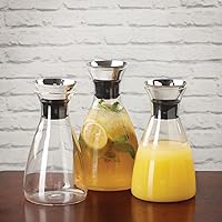 Vista 3 de G.E.T. GL-CRF-42 - Jarra de vidrio fácil de verter con tapa sin goteo, 40 onzas