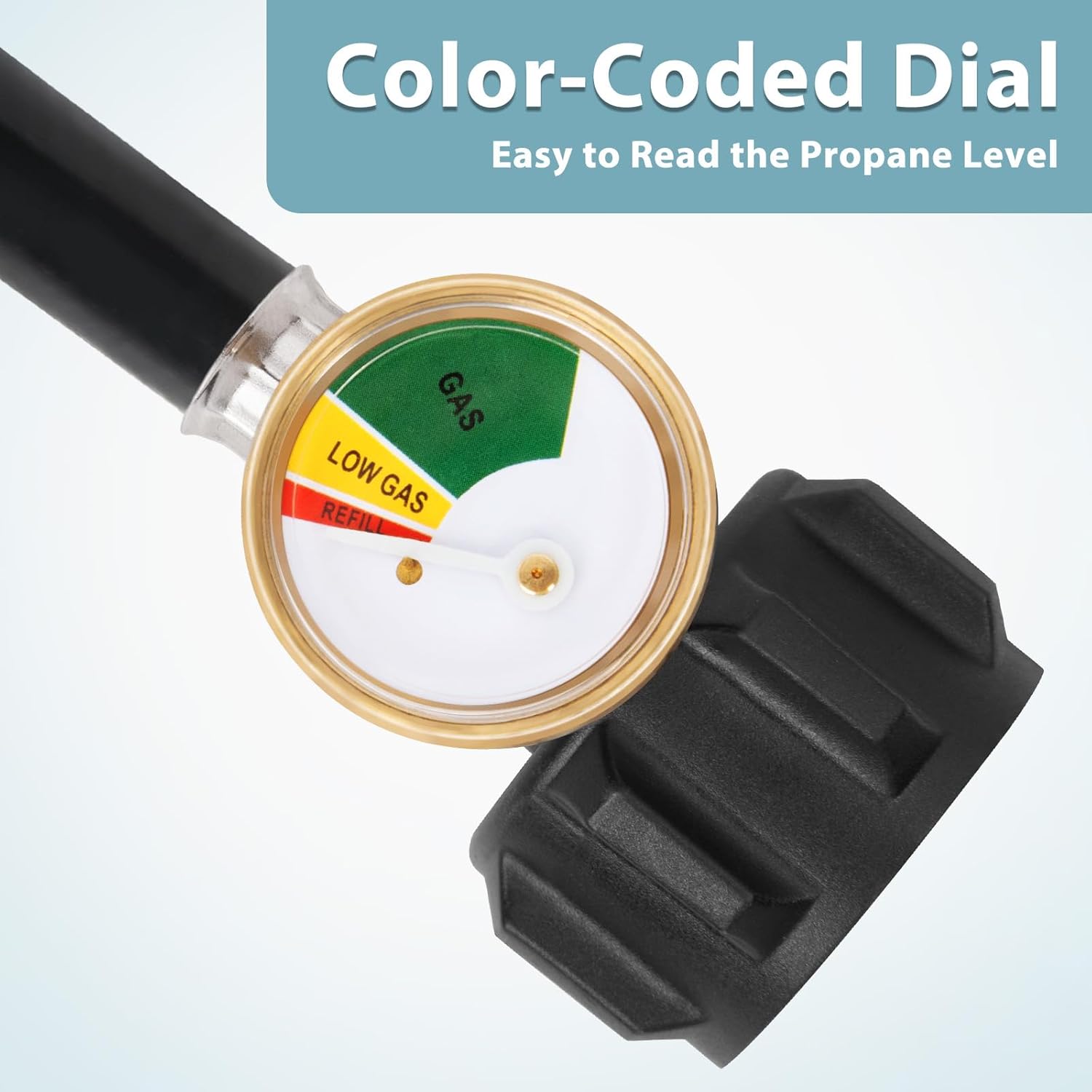 SHINESTAR 12 Feet Propane Hose Adapter with Gauge, Fit for Mr. Heater Buddy Heater, Blackstone Tabletop Griddle, Portable Propane Camping Stove and More, Connects to 5-20 lb Propane Tank