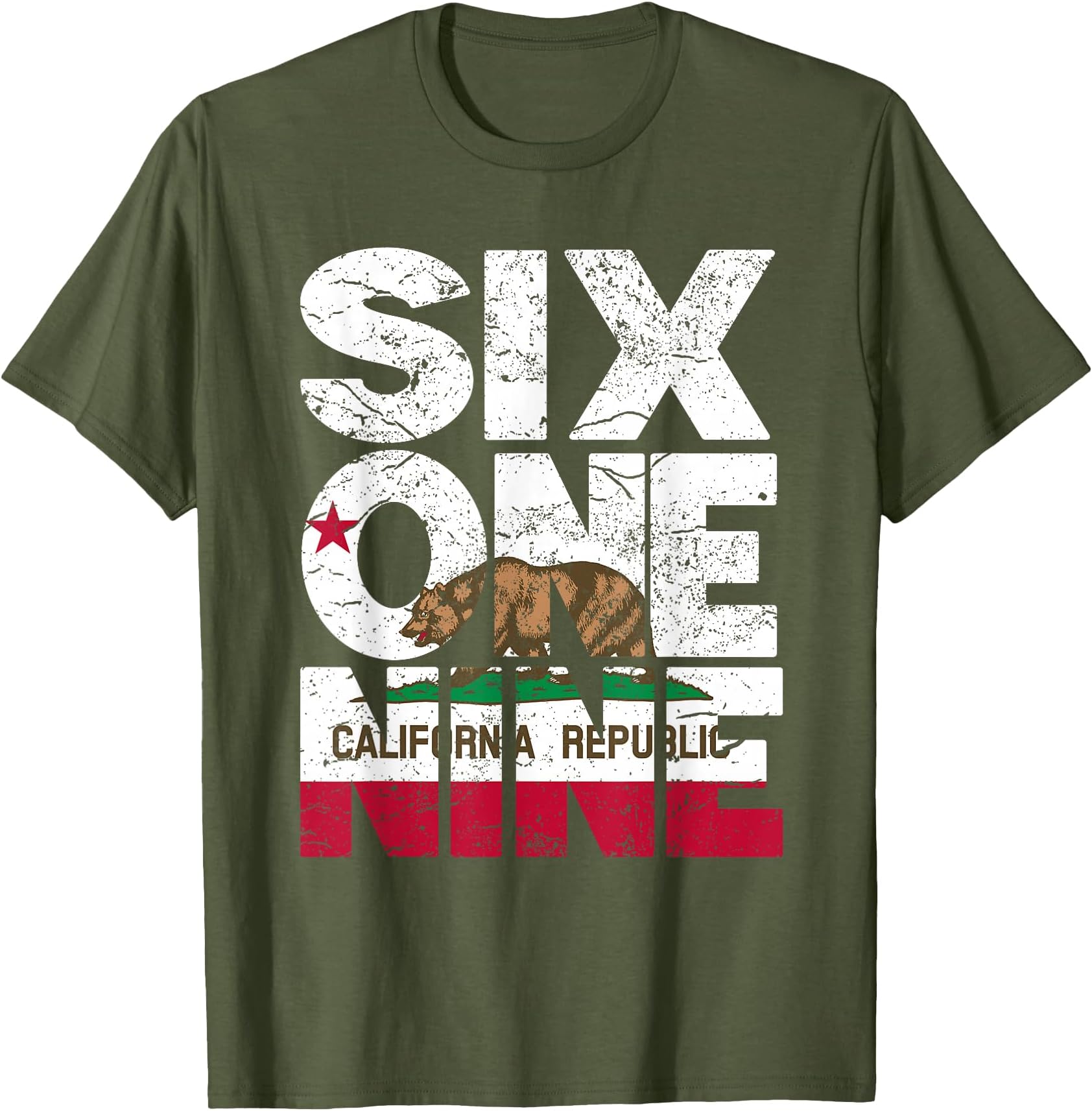California Republic Flag - 619 Area Code T-Shirt