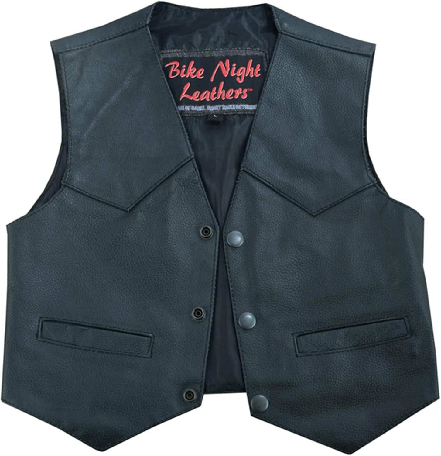 Daniel Smart Kids leather Vest - Premium Cowhide Leather Toddler's Vest with Unique Plain Sides Design & Multiple Pockets