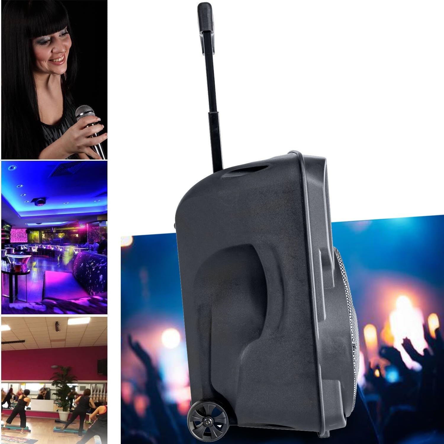 Enceinte Sono DJ PARTY10-RGB 10'' 400W avec USB, Micro SD, Bluetooth, Radio FM, Micro & TELECOMMANDE, OVNI, Karaokés, Fêtes