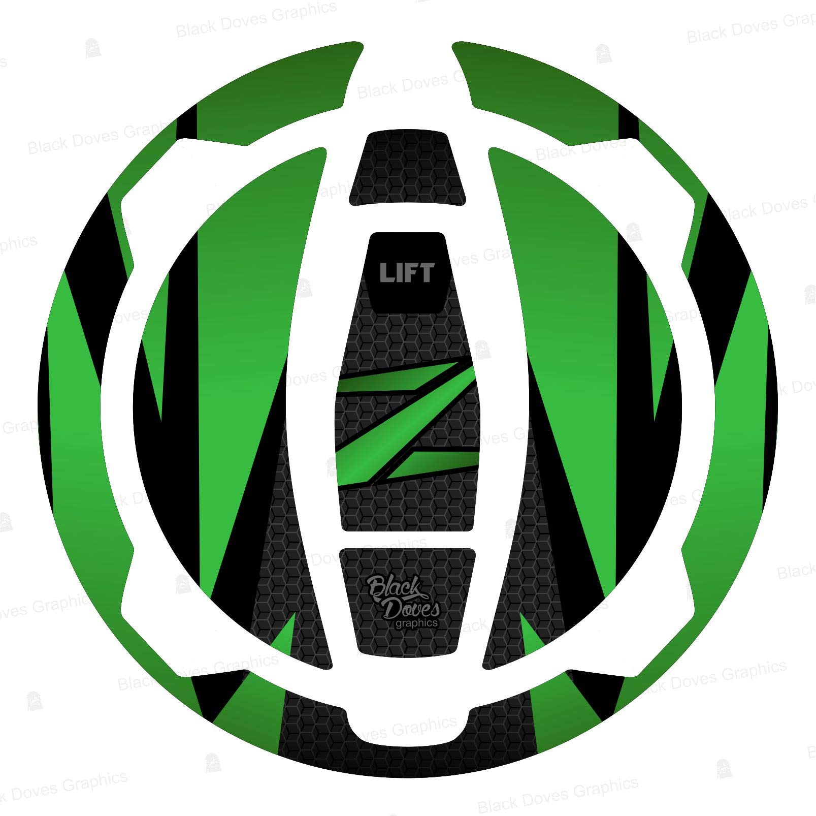 Black Doves Graphics – Adesivo 3D Resinato Protezione Tappo Serbatoio compatibile con Kawasaki Ninja 400/500, Z400/500/650/900, Versys 300/650/1000, ZX6R, ZX10R, Ninja 1000SX, Z H2, KLX230 (2017–2025)