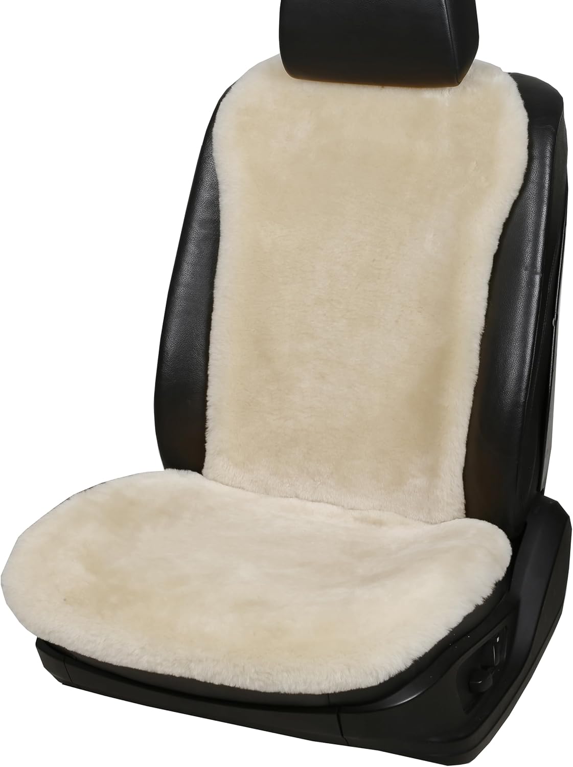Dotesy 2 Packs Genuine Australia Sheepskin Auto Front Seat Cushion Natural Wool Car Seat Cover Protector Pad Soft Warm Winter Universal for Women Office Chair Car Décor