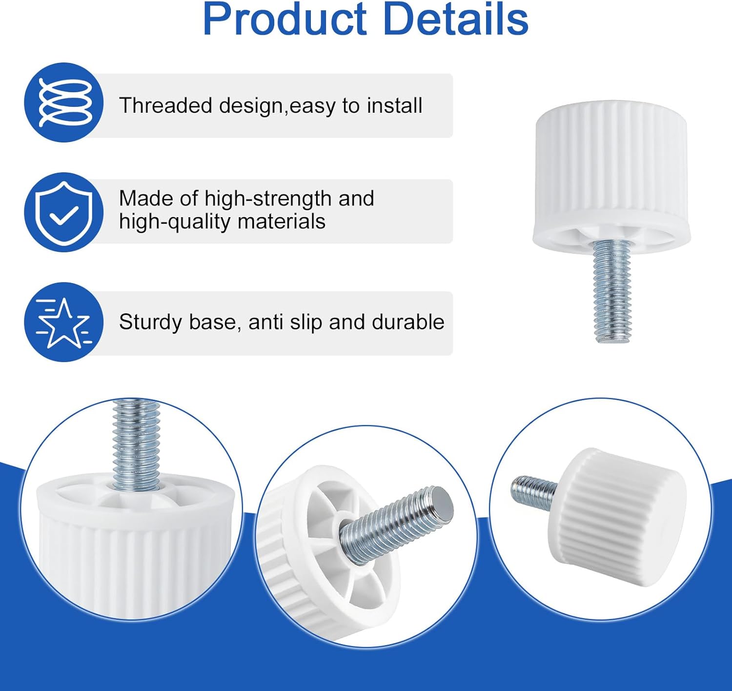 5304518536 5304518500 Freezer Foot Compatible for Frigidaire Freezer Foot Replacement Part, Made of Durable Metal Materials, Long-Lasting and Reliable
