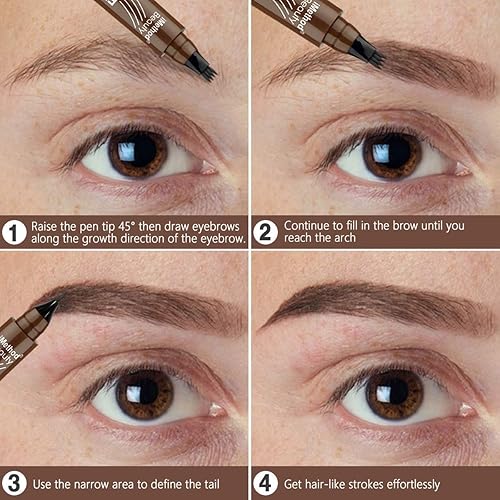Miniatura 6 de iMethod - Bolígrafo para tatuaje de cejas con técnica actualizada de microblading, maquillaje de cejas de larga duración, resistente al agua y a