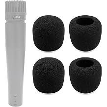 4-Pack Foam Windscreen Mic Cover Compatible with Shure SM57, Beta 57A, 545SD, 545 SD Series Mic,Pyle PylePro Dynamic Handheld Microphone, PDMIC78, WEYMIC WM57, High-Density Pop Filter