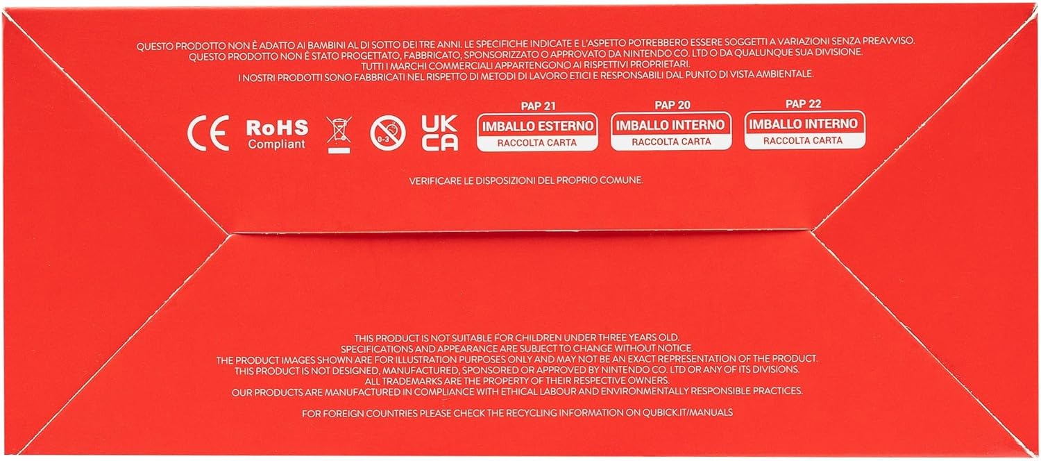 Qubick Wireless Controller box with multilingual information and QR code