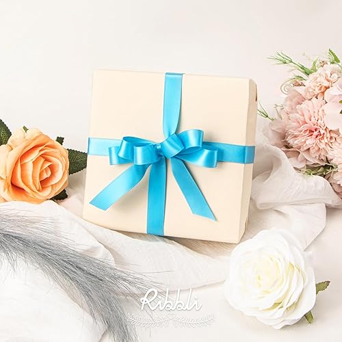 Miniatura 285 de Ribbli - Cinta de satén blanca de doble cara, 1 pulgada x 25 yardas, uso para ramo de lazos, envoltura de regalos, arreglos florales