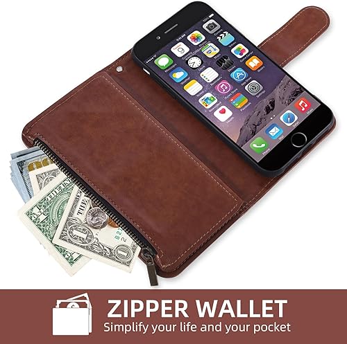 Miniatura 6 de Asuwish Funda de teléfono para iPhone 6 6s con protector de pantalla de vidrio templado y soporte para tarjetas con soporte para iPhone 6 Six i6 S