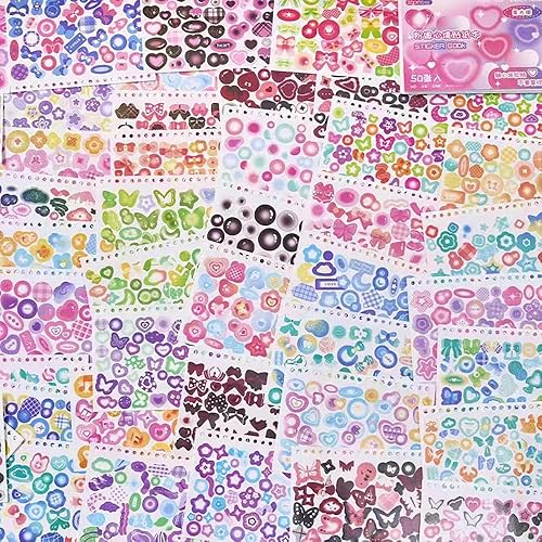 Miniatura 5 de 2500 calcomanías Kpop para álbumes de recortes, lindas mariposas y estrellas, calcomanías de corazón, tarjetas fotográficas Kpop, cintas
