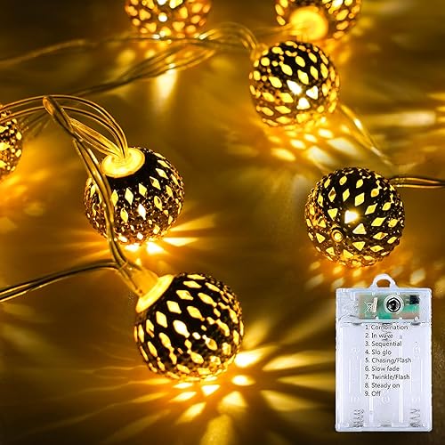 Miniatura 24 de LORRYTE Luces de Navidad conectables de 100 luces LED para exteriores e interiores - Luces de cadena globo multicolor de 43 pies con control remoto,