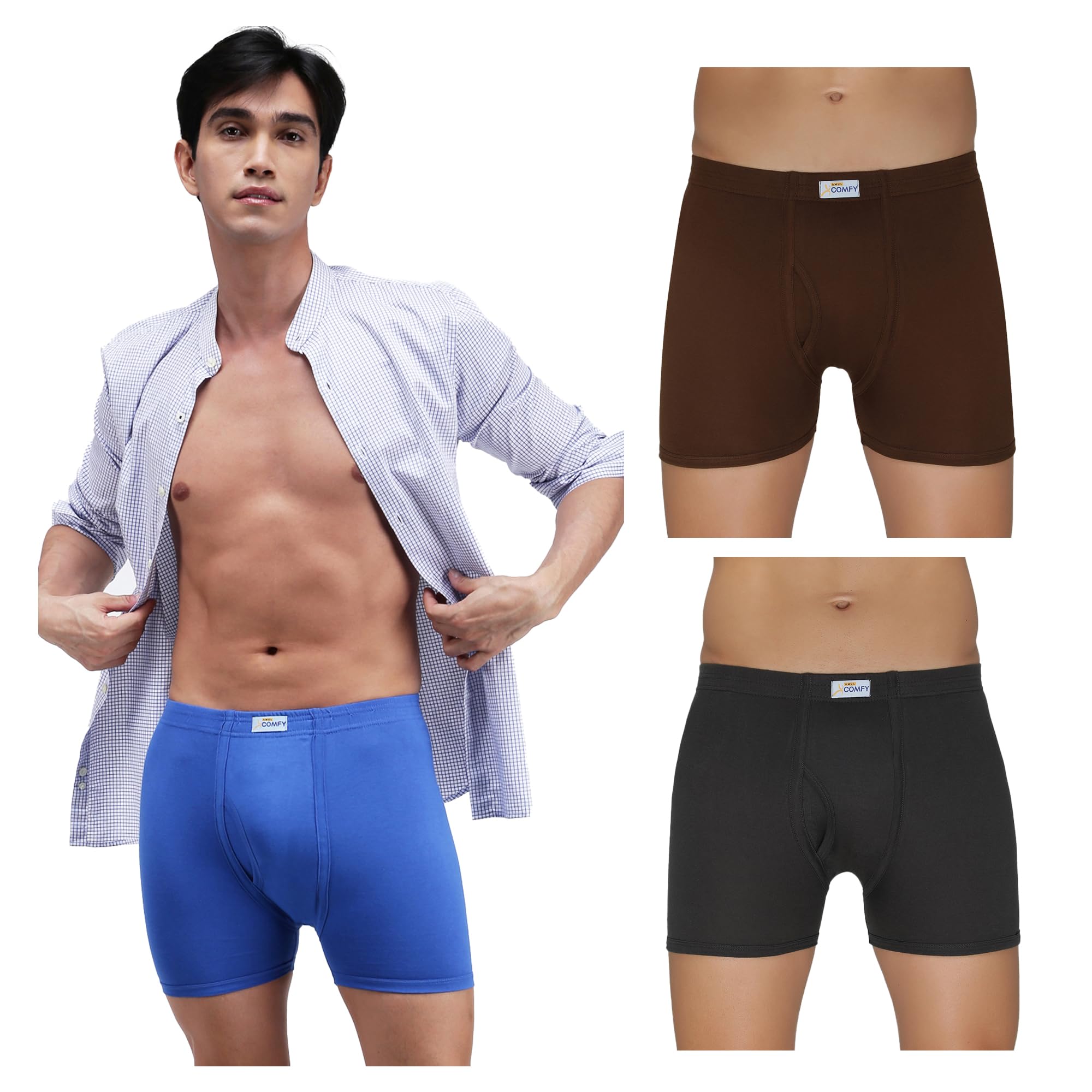 amul comfy Men's Cotton Solid Trunk Pack of 3 (Assorted Colours May Vary)-picture-32