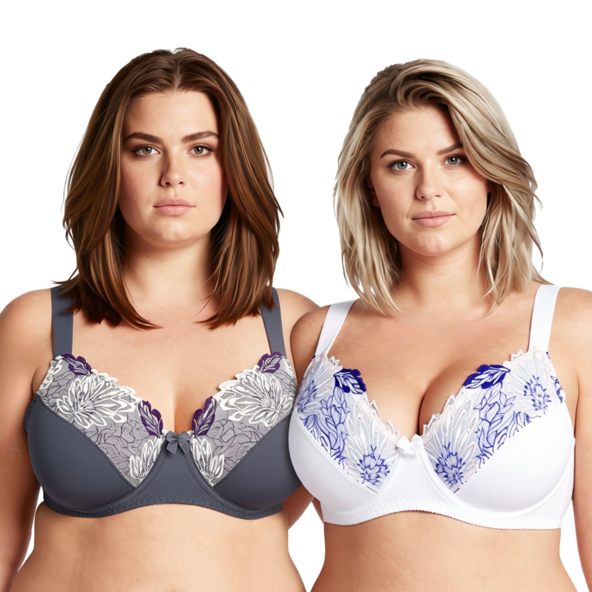 Curve Muse Übergröße Minimizer Bügel Ungefütterte BHS mit Stickspitze - 3er Pack