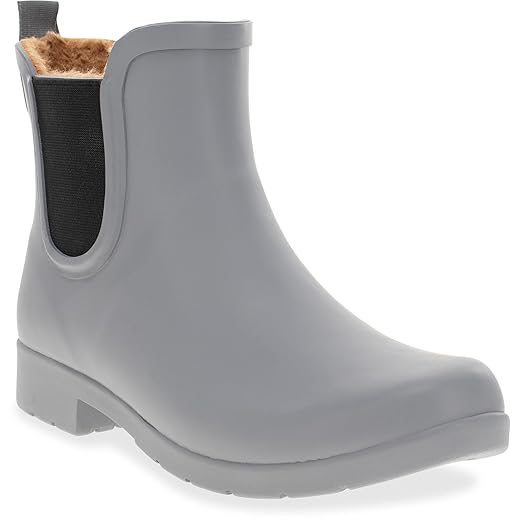 Chooka Women’s Waterproof Chelsea Bootie – Plush Lined, Slip-On Rain Ankle Boots