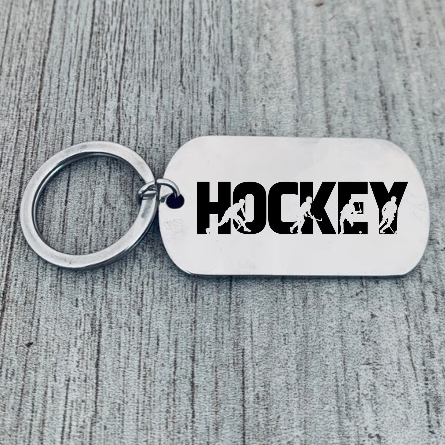 Sportybella Hockey Keychain, Unisex Ice Hockey Jewelry, Hockey Charm Keychain, Gift for Hockey Players, Teams & Coaches