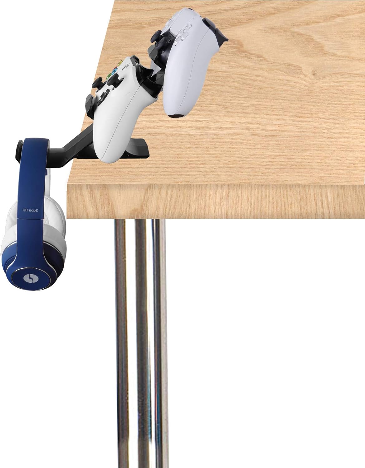 Game Controller Desk Hanger Stand Mount Holder (2 Pack) for Xbox ONE Switch PS4 PS5 Xbox Series X|S STEAM PC Nintendo, Strong Adhesive Holder for Universal Gamepad