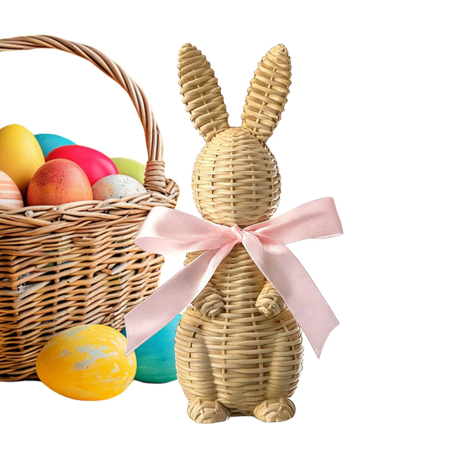 Figuras de conejo de Pascua en resina artesanal para un centro de mesa elegante y exclusivo