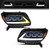 ELH 500% Brighter Triple LED projector Headlight Assembly Compatible With 2006-2009 Toyota 4Runner w/LED Sequential Daytime Running Lights 06-09 4Runner Headlamps Replacement