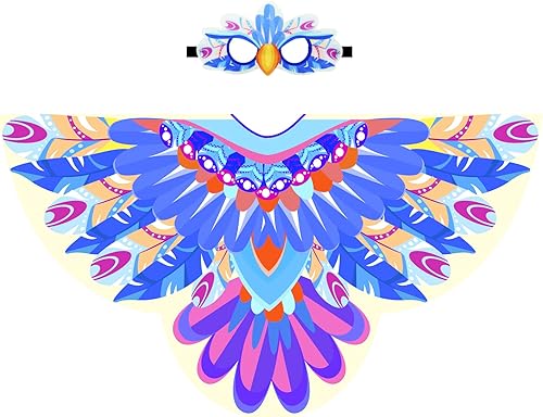 Miniatura 6 de iROLEWIN Chaleco de águila y alas de pájaro, disfraz para niños y máscara de pájaro, disfraces para niños pequeños para jugar, regalos de fiesta