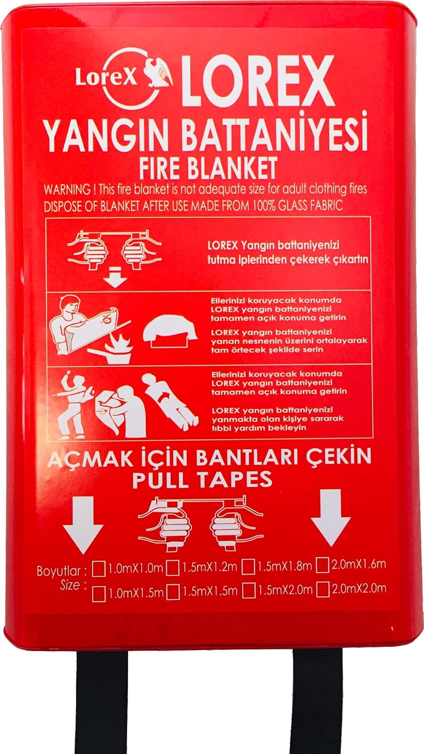 Lorex LR-FB1010B Kutulu Yangın Söndürme Battaniyesi 100cm x 100cm