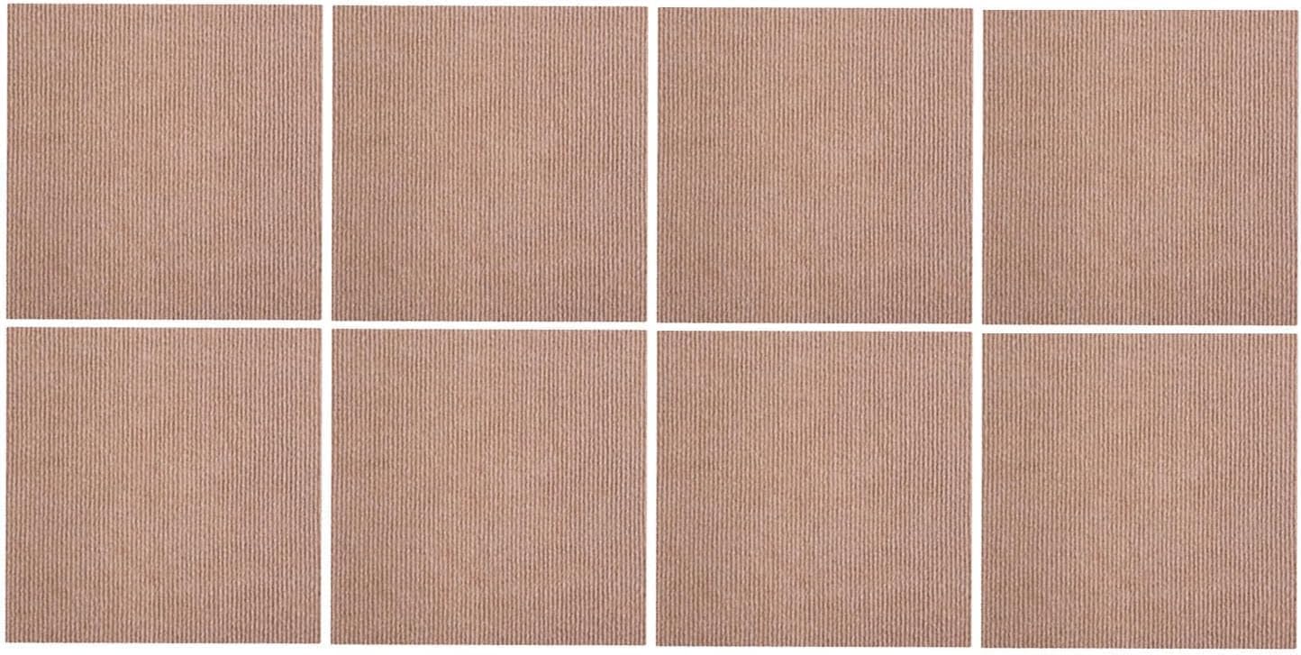 Home Carpet Tiles 12x12 Inch Seamless Splicing Self Adhesive Carpet Tiles,Non-Slip,Peel and Stick,Wear-Resistant,for Smooth Floor 48 Pcs(Camel)