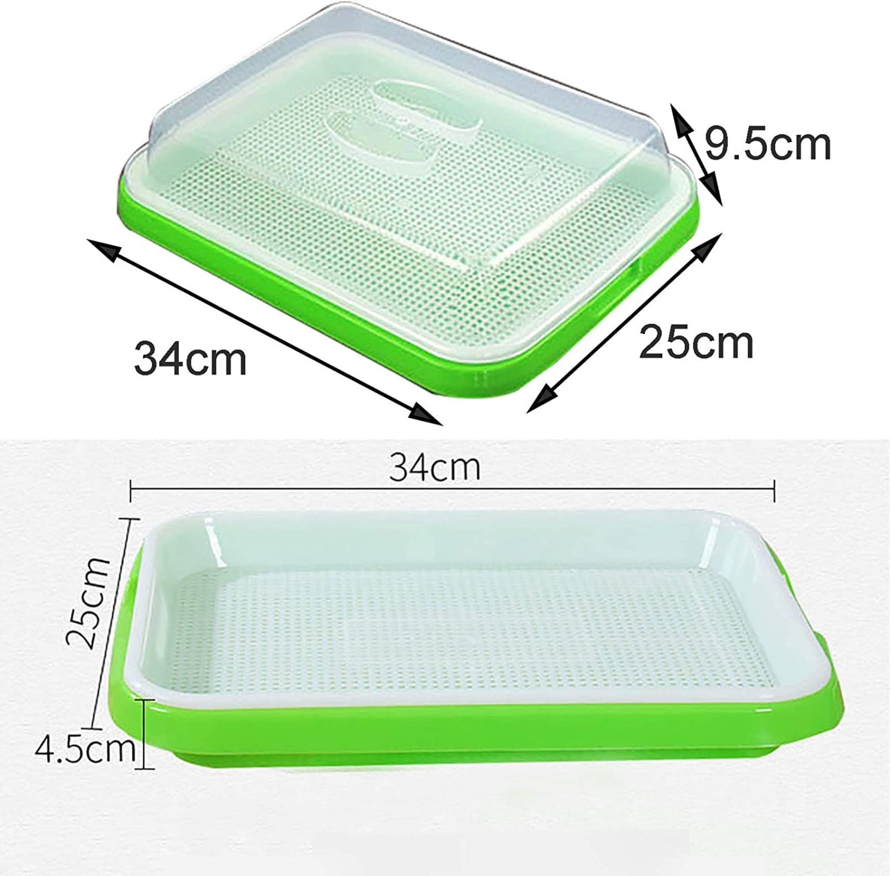 Bandeja De Germinación De Semillas De 4 Piezas, Bandeja De Germinación De Brotes De Soja, Kit De Germinación Cubierto, para La Germinación De Semillas Súper Pequeños Agujeros